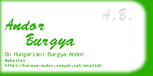 andor burgya business card